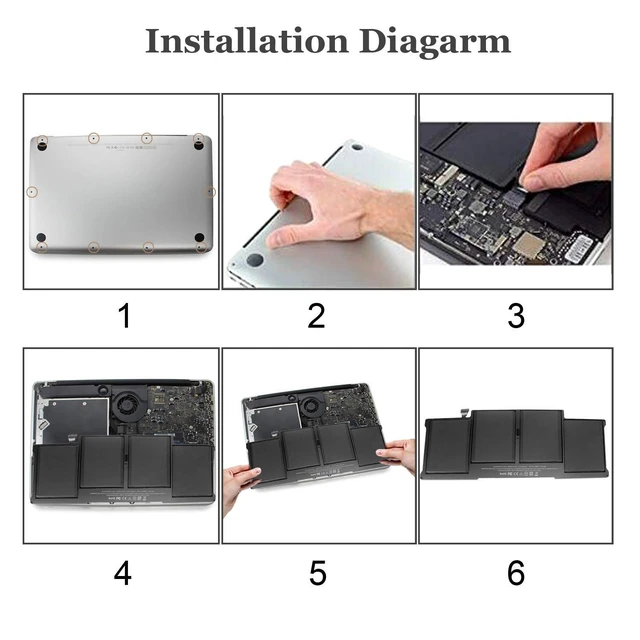 Alt view image 5 of 5 - A1466 A1496 A1405 Replacement Battery for MacBook Air 2017, Early 2015 Early 2014, Mid 2013 Mid 2012 Mid 2011, Late 2010 Fits A1396 A1405 A1496 A1377
