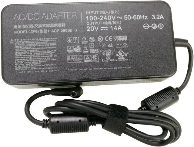 Main image of weiwin 20V 14A 280W AC Power Adapter Charger ADP-280BB B Compatible for ASUS ROG Zephyrus S17 GX703 GX703HS-KF004R GX703HR-KF051R GX703HM-KF001R Gaming Laptop