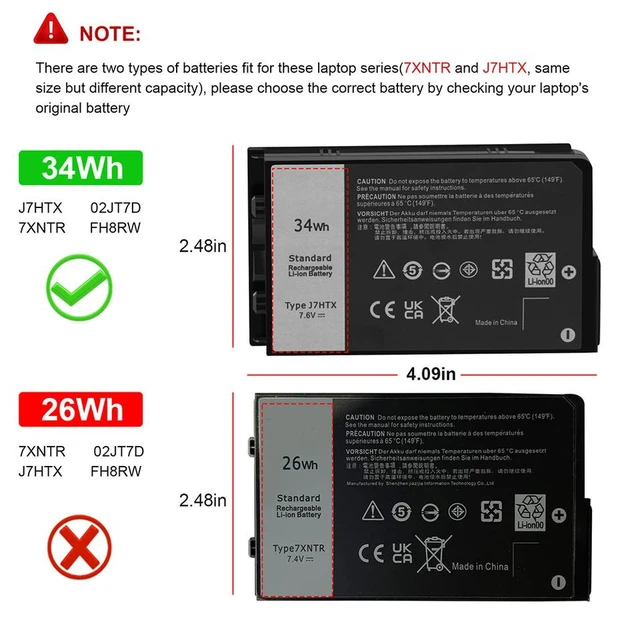 Alt view image 2 of 5 - 34Wh Battery for Dell Latitude 7202 7212 Rugged Extreme Tablet