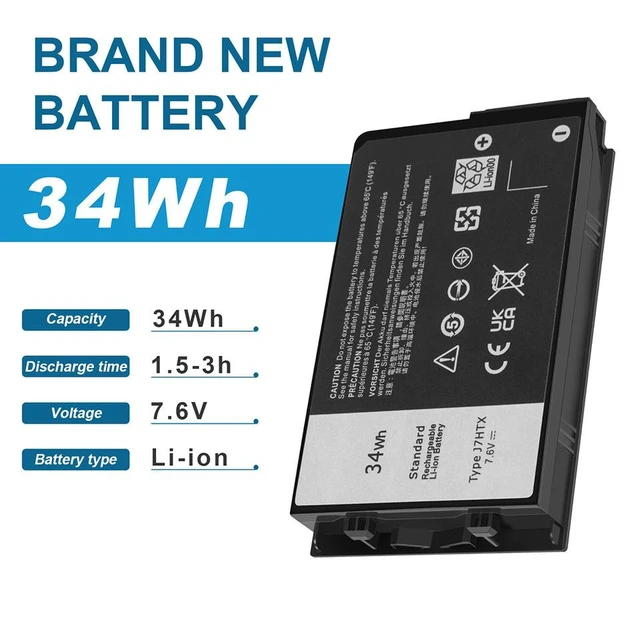 Alt view image 3 of 5 - 34Wh Battery for Dell Latitude 7202 7212 Rugged Extreme Tablet