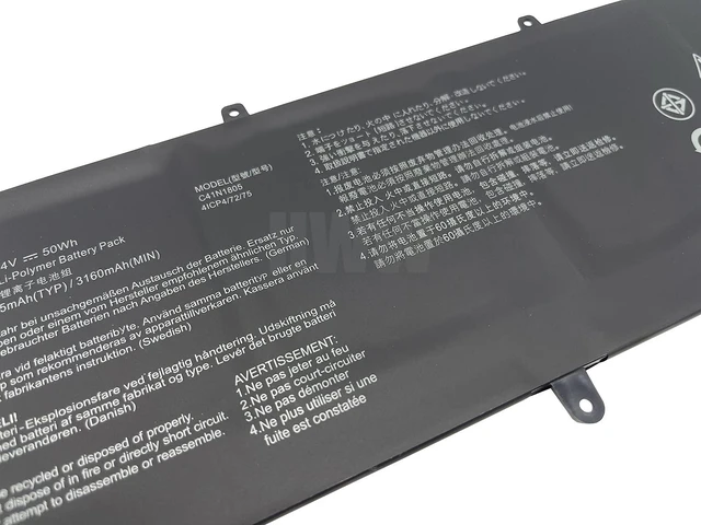 Alt view image 3 of 5 - K KYUER HWW New 15.4V 50Wh 3255mAh C41N1805 Replacement Battery Compatible with Asus ROG Zephyrus S GX531 GX531GS GX531GX GX531GM Series