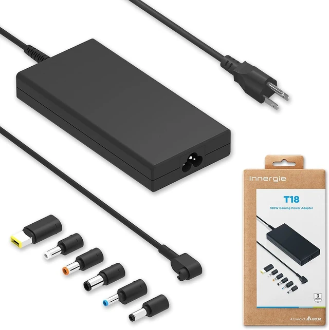 Main image of Innergie T18 (180G) 180W 150W Universal Gaming Laptop Charger Power Adapter for Acer ASUS ROG HP Lenovo MSI 100-240V AC Input 19.5V 9.23A DC Output Power Supply Made by Delta Electronics
