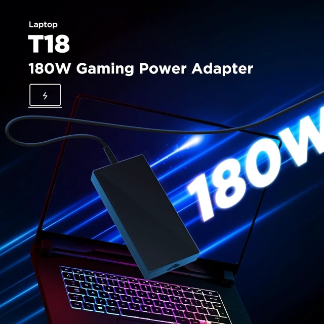 Alt view image 7 of 7 - Innergie T18 (180G) 180W 150W Universal Gaming Laptop Charger Power Adapter for Acer ASUS ROG HP Lenovo MSI 100-240V AC Input 19.5V 9.23A DC Output Power Supply Made by Delta Electronics