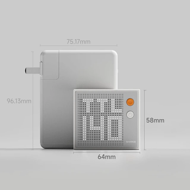 Alt view image 5 of 5 - Sharge Pixel 140 Laptop Charger 140W USB C GaN Charger 3-Port with Smart Dot-Matrix Display PD3.1 Fast Charging for MacBook Pro, iPhone 16 and More