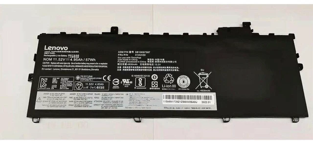 Main image of New Genuine OEM Lenovo Battery 57Wh SB10K97587 SB10K97588 01AV494 SB10K97586 01AV429 SB10K97586 ThinkPad X1 Carbon 5th Gen 2017 6th Gen 2018 Series 11.52V 01AV431 01AV430