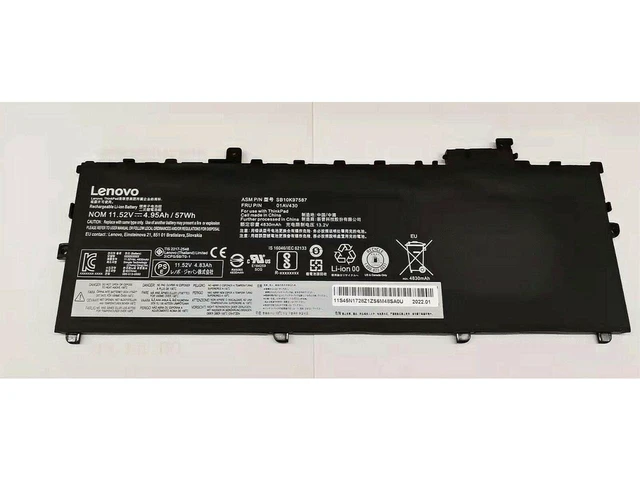 Alt view image 3 of 4 - New Genuine OEM Lenovo Battery 57Wh SB10K97587 SB10K97588 01AV494 SB10K97586 01AV429 SB10K97586 ThinkPad X1 Carbon 5th Gen 2017 6th Gen 2018 Series 11.52V 01AV431 01AV430