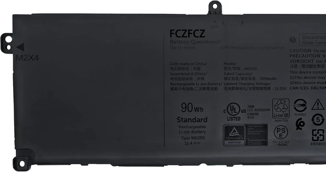 Alt view image 2 of 5 - M02R0 Battery 90Wh 7698mAh Replacement for Dell Alienware X16 / X16 R1 Series MO2R0 HP26N 11.4V 6-Cell