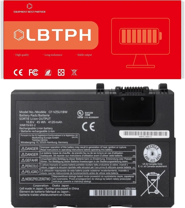 Main image of CF-VZSU1BW CF-VZSU1AR CF-VZSU1AW 10.8V 45Wh Laptop Battery Replacement forPanasonic ToughBook CF-33 CF-33mk1 Series