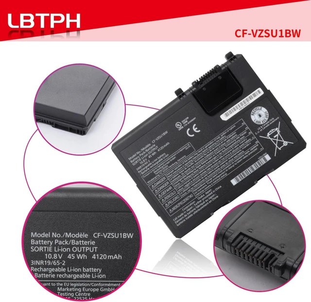 Alt view image 3 of 7 - CF-VZSU1BW CF-VZSU1AR CF-VZSU1AW 10.8V 45Wh Laptop Battery Replacement forPanasonic ToughBook CF-33 CF-33mk1 Series