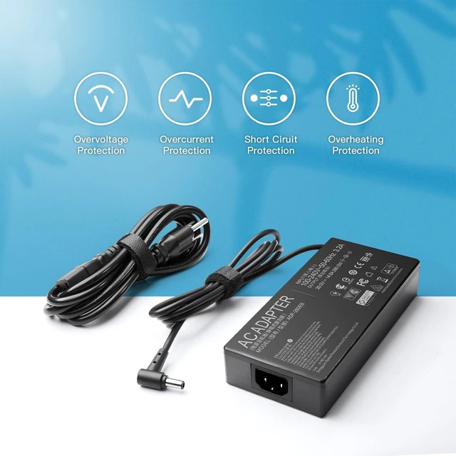 Alt view image 6 of 6 - 280W AC Charger Compatible with Asus ROG Strix G16 G17 G18 G15 Scar 15 17 G614 G814 G713 G533 Zephyrus S17 M16 Duo 16 GU604 GX650 Zenbook UX7602 ProArt W730 TUF Gaming A16 FA617 FA607 Laptop