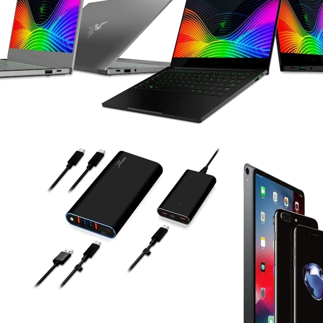 Alt view image 7 of 7 - BatPower 148Wh High Power Delivery USB C Laptop Portable Charger Compatible with HP Spectre X360 Dell XPS Razer Blade Stealth Notebook USB-C Power B External Battery & Slim 120W PD USB-C Adapter
