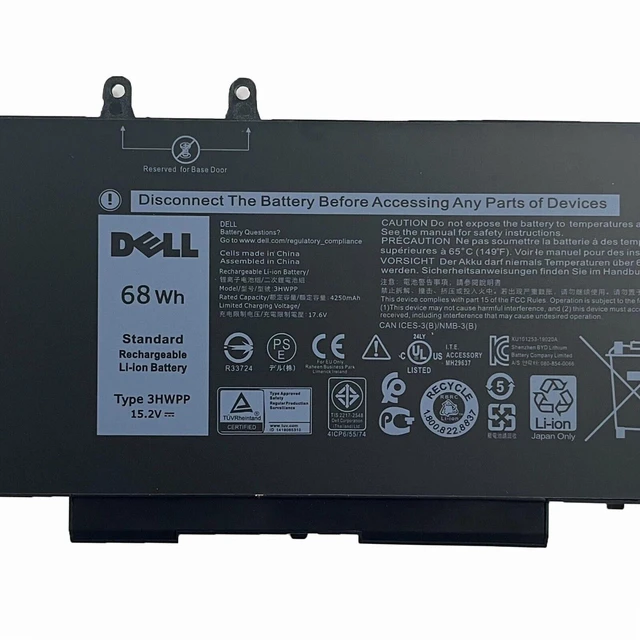 Alt view image 2 of 4 - OEM 3HWPP 15.2V 68WH Laptop Battery for Dell Latitude 14 5401 5410 5411 15 5501 5510 5511 Precision 3541 3551 for inspiron 7706 2-in-1 7506 2-in-1 10X1J 1VY7F 451-BCMN N2NLL 3PCVM