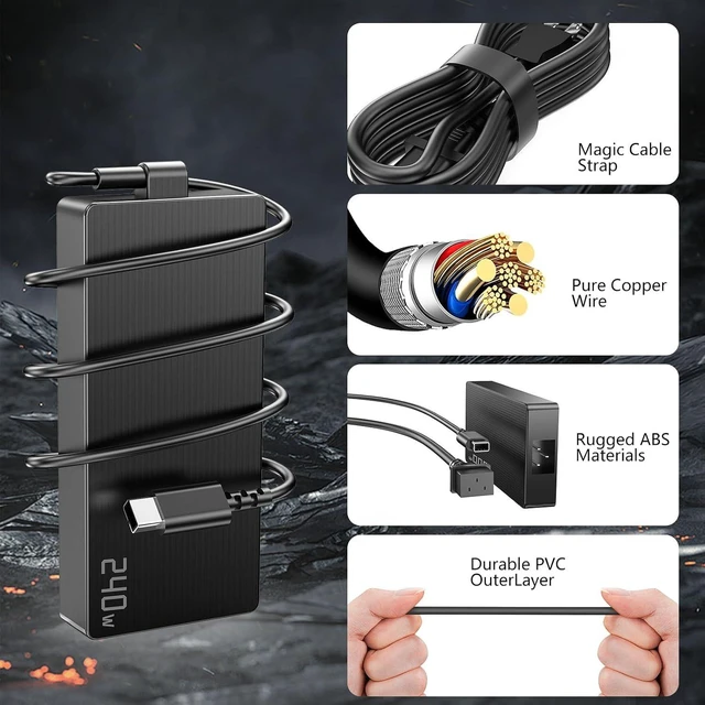 Alt view image 2 of 7 - New 240W 200W Laptop Charger for ASUS ROG Zephyrus/TUF G16 G14 A14 A16 A18(2024 2025) GA403 GA605 GU605 GA605WV GA605WI GU605MI GU605MU GU605C GU605M GU605MZ-XS96 FA808 FA401 ROG Flow Z13 ProArt PX13