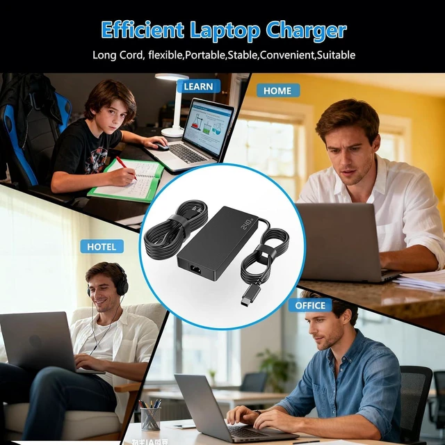Alt view image 7 of 7 - New 240W 200W Laptop Charger for ASUS ROG Zephyrus/TUF G16 G14 A14 A16 A18(2024 2025) GA403 GA605 GU605 GA605WV GA605WI GU605MI GU605MU GU605C GU605M GU605MZ-XS96 FA808 FA401 ROG Flow Z13 ProArt PX13