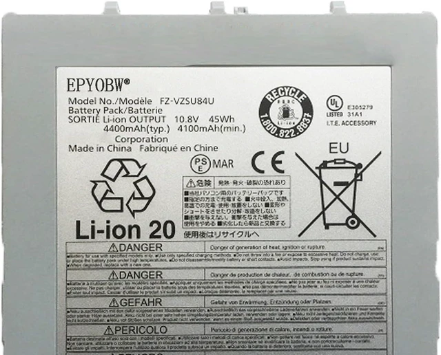 Alt view image 2 of 5 - FZ-VZSU84U Laptop Battery 45Wh 4100mAh 10.8V Compatible with Panasonic Toughpad FZ-G1 FZ-G1AABDXER Series FZ-VZSU84R