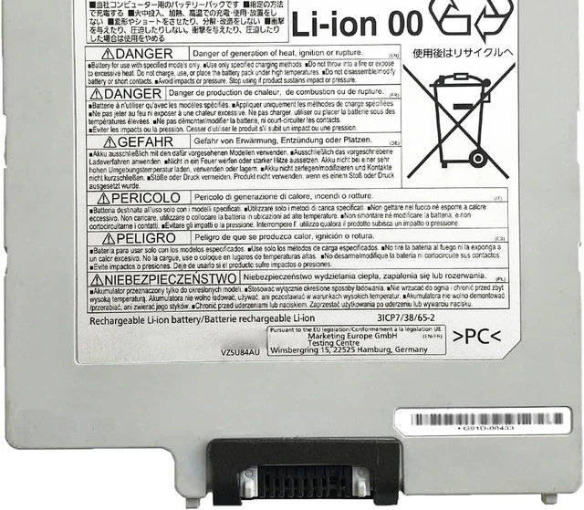 Alt view image 3 of 5 - FZ-VZSU84U Laptop Battery 45Wh 4100mAh 10.8V Compatible with Panasonic Toughpad FZ-G1 FZ-G1AABDXER Series FZ-VZSU84R