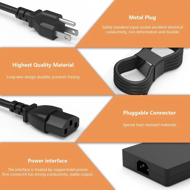 Alt view image 3 of 5 - 300W/245W AC Adapter Compatible with Lenovo Legion Pro 5 5i Gen 10 Intel/AMD RTX 5060/5070 Ti 16ADR1O 16AFR10 16ARX8 16lAX10 16IAX1OH 16IRX10 16IRX9 Power Supply