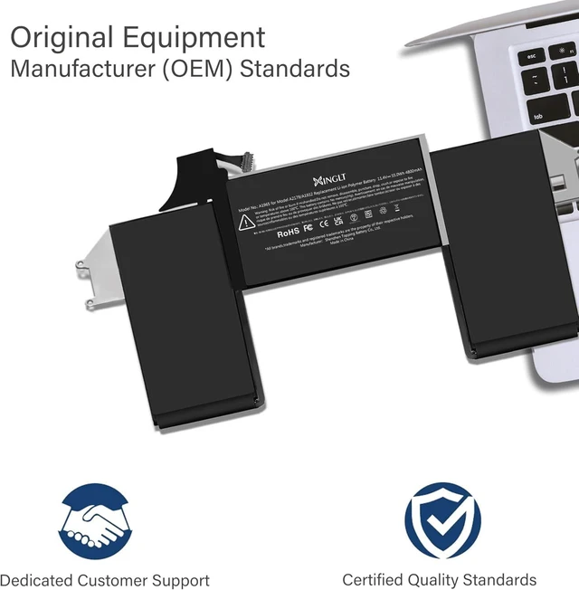 Alt view image 4 of 7 - A1932 A2179 Battery Replacement A1965 Battery for MacBook Air 13 inch Retina A1932 (Year 2018-2019) A2179 (Year 2020) EMC 3184 3302,A1965 Laptop Battery