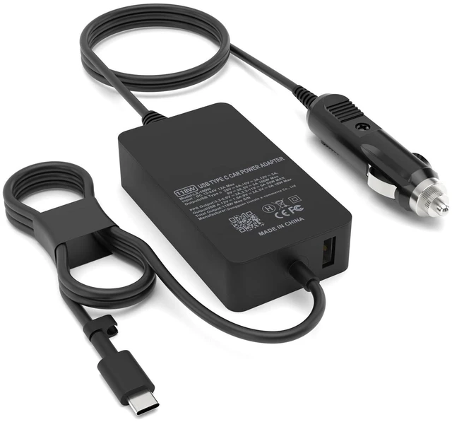 Alt view image 8 of 14 - 100W Laptop Car Charger USB C Compatible with Dell Latitude/XPS/Precision,MacBook Pro/Air,HP Spectre/Elitebook,for Lenovo ThinkPad/Yoga/IdeaPad,for Acer Chromebook/Swift Car Laptop Charger