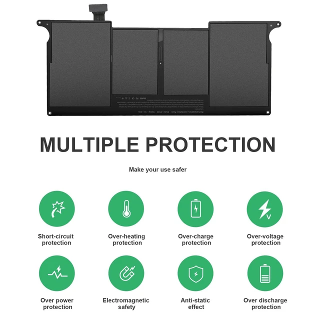 Alt view image 5 of 5 - ASUNCELL A1465 A1406 Battery for MacBook Air 11 Inch Early 2015, Early 2014, Mid 2013, Mid 2012, Mid 2011 Model A1370 A1495 Capacity 7.6V 39W 5100mAh