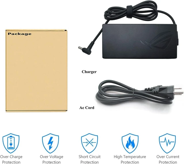 Alt view image 6 of 6 - New 200W AC Charger Fit for ASUS ROG Zephyrus ADP-200JB D AC Adapter, for ASUS ROG Zephyrus G15 GA503 GA503QM GA503QS GA503QR TUF Dash F15 FX516PR FA506QR Gaming Laptop 20V 10A Charger