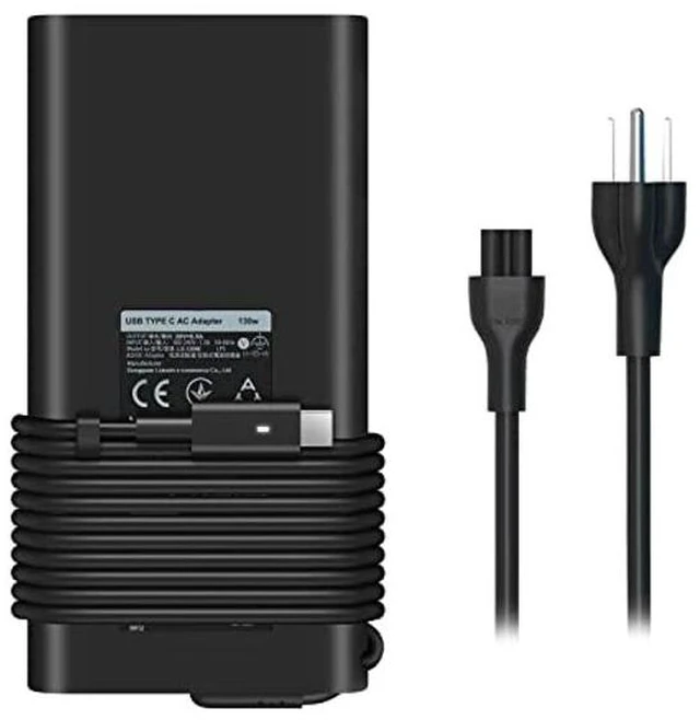 Main image of 130W USB/Type C AC Adapter Replacement for Dell Precision 5530 Dell XPS 15 9575 2-in-1 9570 9500 XPS 17 9700 Power Supply Adapter Cord