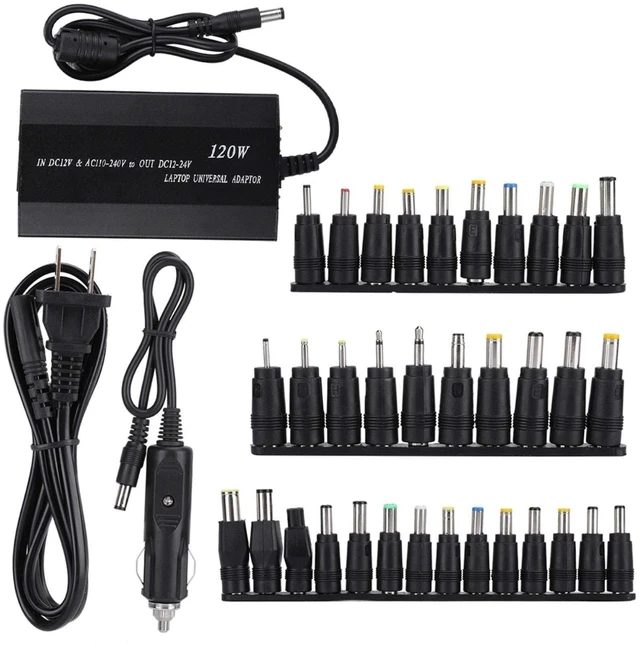 Main image of Universal Power Adapter, 120W Home/Car Use Notebook Power Adapter Laptop Power Supply Portable USB Computer Charging With 34 DC Connectors (US)