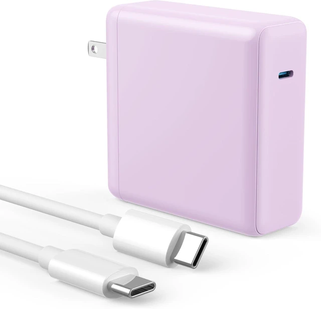 Main image of Mac Book Pro Charger - 120W USB C Charger Fast Charger Compact Laptop Charger Adapter Compatible with USB C Port MacBook Pro/Air iPad Pro Galaxy and All USB-C Devices (Light Purple)