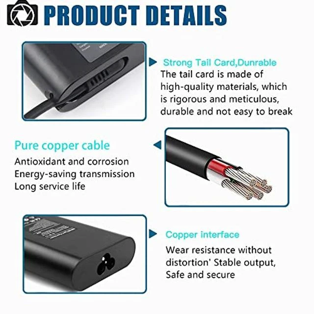 Alt view image 4 of 5 - 130W USB C Laptop Charger for Dell XPS 15 9500 7590 17 9700 9575 Precision 3560 3550 5560 5750 5550 5530 2in1 Latitude 7410 7310 7210 9410 9510 5420 5411 5501 Slim Power Adapter Type-C Replacement