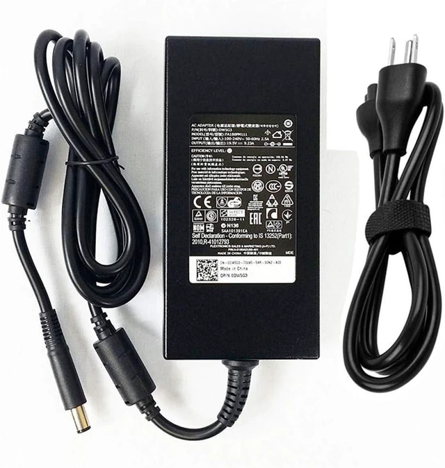 Main image of 180W AC Charger Fit for Dell Alienware X51 R2 Alienware 13 15 17 R1 R2 R3 R4 m14x m15x m17x Area-51m G5 15 (5587) G7 (7588) G3 (3579) P39G P31E 74X5J DA180PM111 Laptop Power Adapter Supply Cord