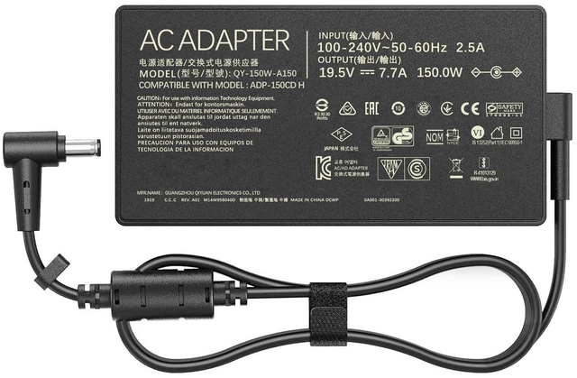 Alt view image 7 of 12 - 150W Laptop Charger 20V 7.5A 6.0x3.7mm (6037) with 4.5x3.0mm Adapter Compatible with ASUS TUF Gaming A15 A17 F15 F17 FX506 FA506 FX505, ROG Strix G15 G531 G731, Zenbook Pro 15, Vivobook Pro 16
