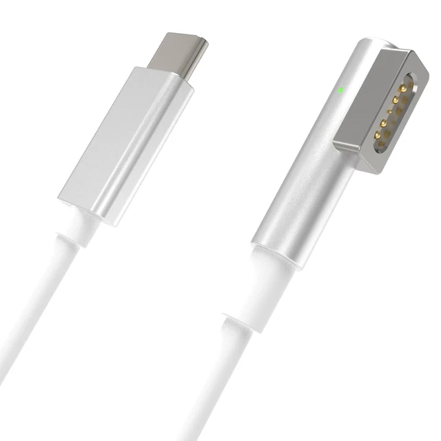 Alt view image 5 of 7 - 60W USB C to Magnetic 1 Charging Cable L-Tip Magnetic Head Compatible with MacBook Air Pro 2007-2012Only Charging Cable Need to use with PD65W Charger