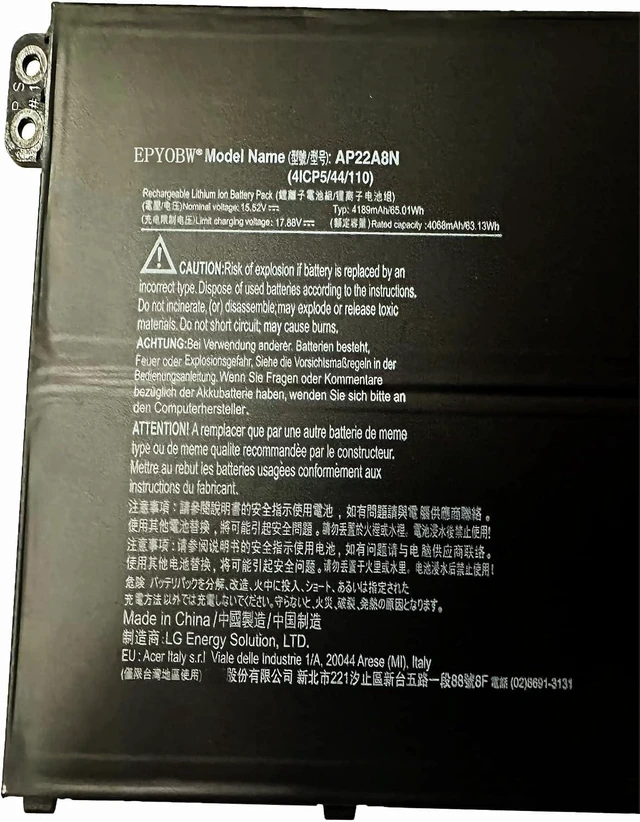 Alt view image 2 of 3 - AP22A8N Laptop Battery 65.01Wh 4189mA 15.52V Compatible with Acer Swift Go SFG14-71 SFG16-71 SFG14-72 TravelMate P2 P4 P6 TMP614-53-TCO Series