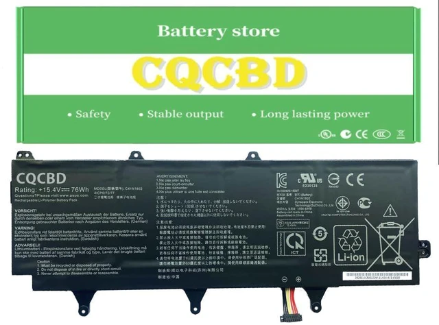 Main image of CQCQ C41N1802 Battery for ASUS ROG Zephyrus S GX701 GX701G GX701GX GX701GWR GX735GV GX735GW GX735GX GX735GXR GX735GWR GX735LWS GX701LV GX701LWS Serie (15.4V 76Wh)