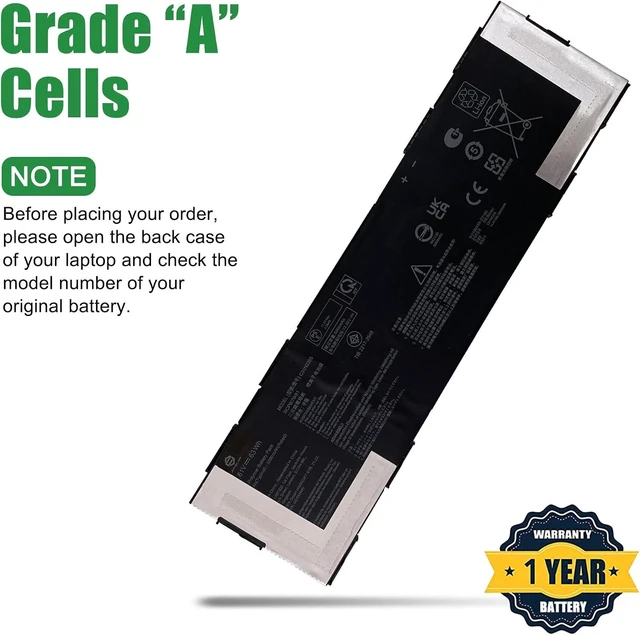 Alt view image 4 of 6 - C31N2205 Laptop Battery Replacement for Asus Chromebook CX34 Flip CX3401 ExpertBook B3 B3404CVF Series Notebook Black 11.61V 63Wh 5260mAh