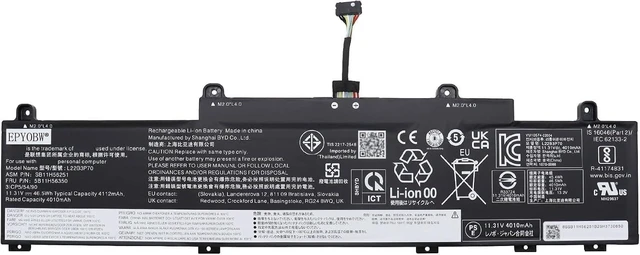 Main image of L22B3P70 Laptop Battery 46.5Wh 3-Cell Compatible with Lenovo ThinkPad L14 Gen 4 / ThinkPad L15 Gen 4 Series L22D3P70 L22M3P70 L22X3P70