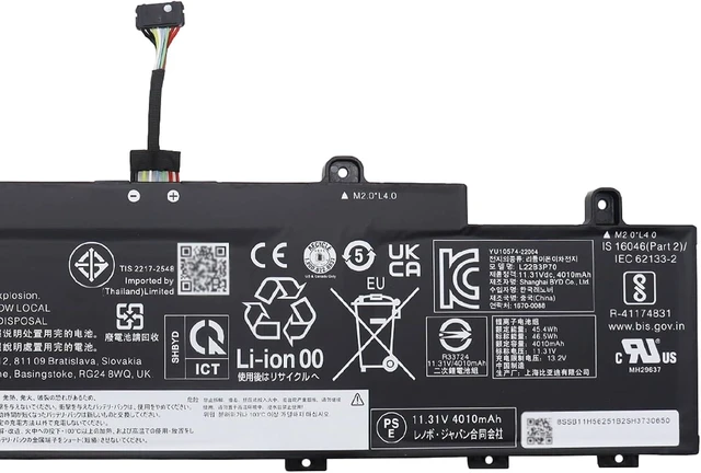 Alt view image 3 of 5 - L22B3P70 Laptop Battery 46.5Wh 3-Cell Compatible with Lenovo ThinkPad L14 Gen 4 / ThinkPad L15 Gen 4 Series L22D3P70 L22M3P70 L22X3P70