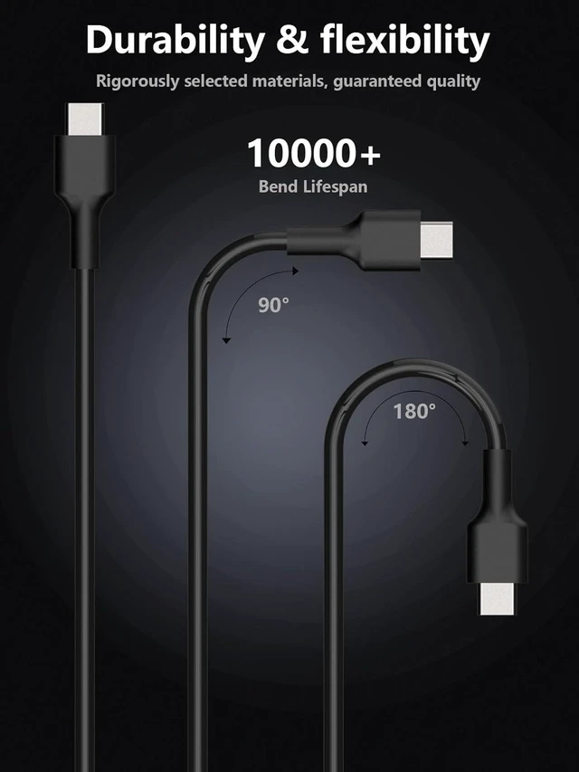 Alt view image 5 of 7 - 100W 90W USB C Laptop Charger Universal Power Cord Compatible with MacBook HP Galaxy Chromebooks Surface Laptop/Tablet and All USB-C Devices AC Adapte Black C0077