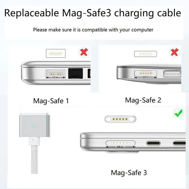 Alt view image 4 of 5 - EGTPPJP 140W USB-C to Magnetic 3 Cable, 6.6 FT Magnetic Safe Fast Charging Cable for 14 16 MacBook Pro 2024 M3 Pro & Max, Air 2022 M2, MacBook Pro 2023 M2 Pro & Max
