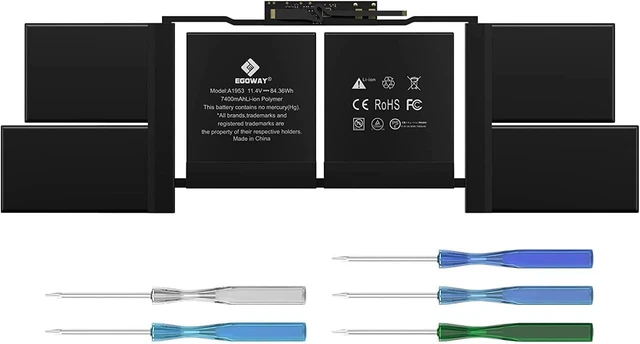 Main image of A1990 Laptop Battery, Egoway A1953 Replacement for MacBook Pro 15 inch Touch Bar A1990 (Mid 2018, 2019), EMC 3215 3359