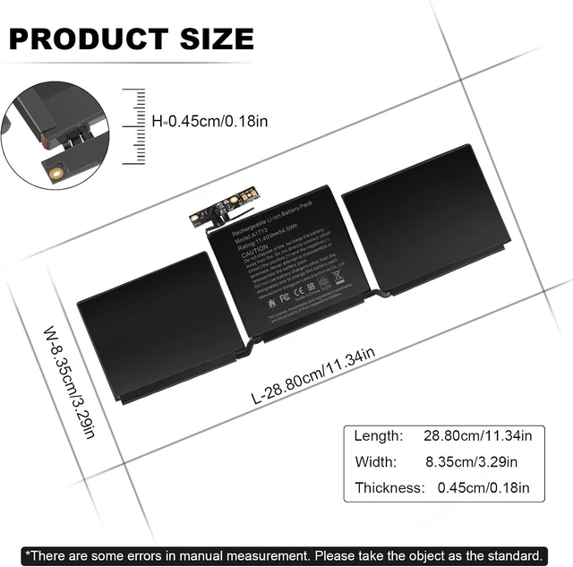 Alt view image 3 of 7 - Fancy Buying A1708 Battery Replacement for MacBook Pro 13 inch A1708(Late 2016, Mid 2017) A2159(2019) A2289(2020) A2338(2020,2022) A1713 A2171 EMC 2978 EMC 3164 MPXQ2LL/A MLL42LL/A MLUQ2LL/A