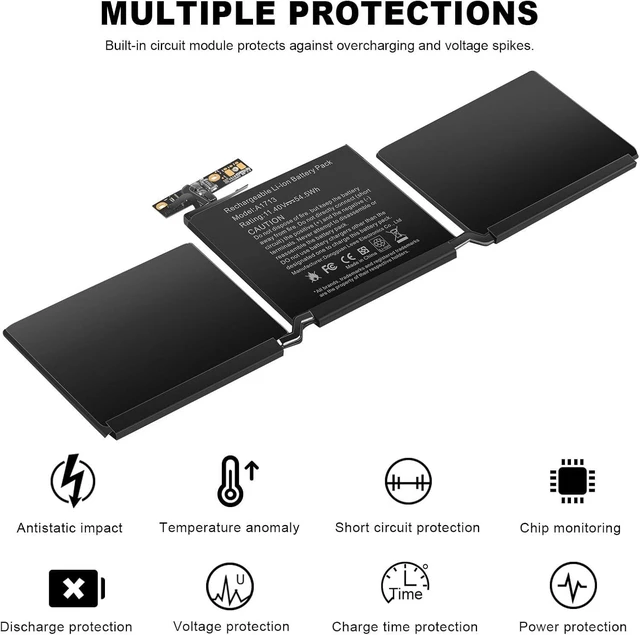 Alt view image 6 of 7 - Fancy Buying A1708 Battery Replacement for MacBook Pro 13 inch A1708(Late 2016, Mid 2017) A2159(2019) A2289(2020) A2338(2020,2022) A1713 A2171 EMC 2978 EMC 3164 MPXQ2LL/A MLL42LL/A MLUQ2LL/A