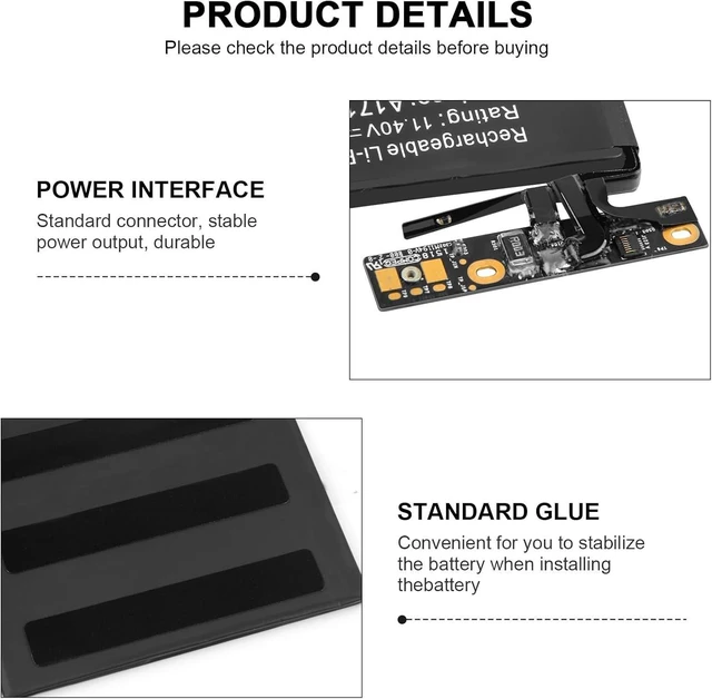 Alt view image 5 of 7 - Fancy Buying A1708 Battery Replacement for MacBook Pro 13 inch A1708(Late 2016, Mid 2017) A2159(2019) A2289(2020) A2338(2020,2022) A1713 A2171 EMC 2978 EMC 3164 MPXQ2LL/A MLL42LL/A MLUQ2LL/A