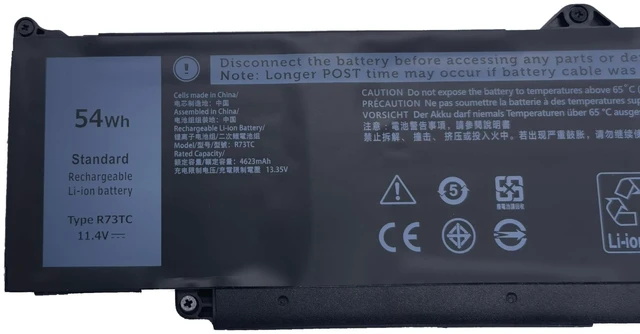 Alt view image 2 of 5 - FLYRLB R73TC Laptop Battery Compatible with Dell Latitude 3340 3440 3480 3540 3580 5340 5440 5540 Series KDM9P DR02P GRWKG 2X1V9 GTG7N - 11.4V 54Wh