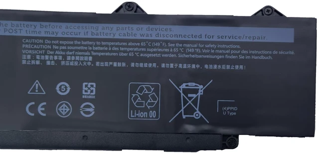 Alt view image 3 of 5 - FLYRLB R73TC Laptop Battery Compatible with Dell Latitude 3340 3440 3480 3540 3580 5340 5440 5540 Series KDM9P DR02P GRWKG 2X1V9 GTG7N - 11.4V 54Wh