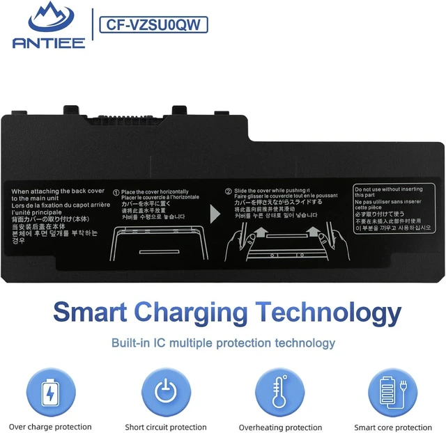 Alt view image 5 of 7 - ANTIEE CF-VZSU0QW CF-20 Laptop Battery Replacement for Panasonic ToughBook CF-20 MK1 Toughpad FZ-A2 CF-VZSU0QJS CF-VZSU0QK CF-VZSU0QR 2600mAh 30Wh