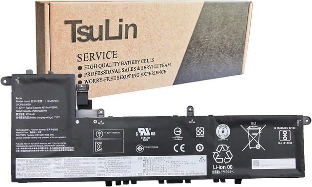 Main image of TsuLin L19M3PD3 Laptop Battery Replacement for Ideapad S540-13 S540-13API S540-13IML Series Notebook L19D3PD3 L19L3PD3 11.52V 56Wh 4915mAh