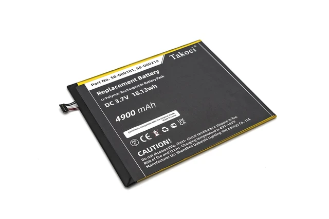 Alt view image 5 of 5 - TAWUZUOR Replacement 58-000181 Battery for Fire 8th Generation Fire HD8 8TH SX0340T SX034QT L5S83A 26S1014 MC-31A0B8 & 58-000219 3.7V/4900mAh
