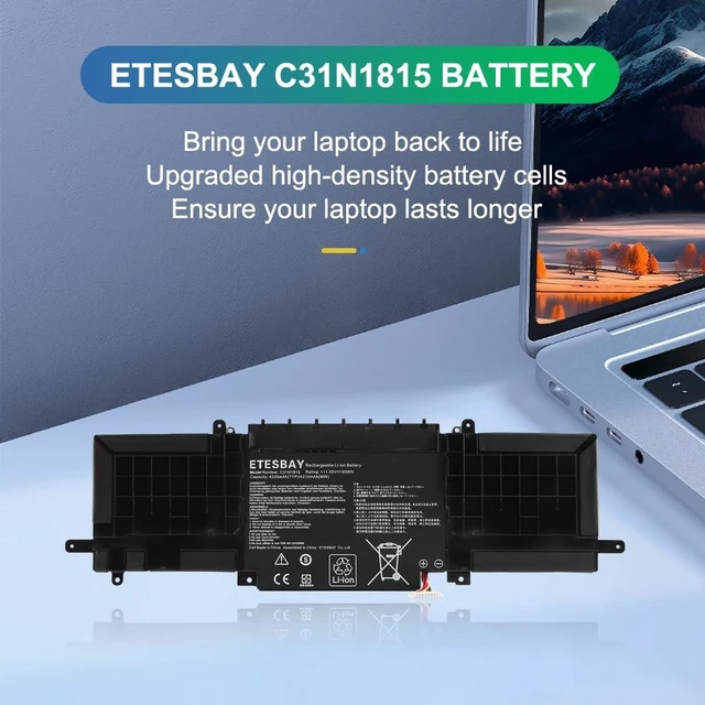Alt view image 2 of 5 - ETESBAY C31N1815 0B200-03150000 Battery for ASUS Zenbook 13 UX333F UX333FA UX333FN RX333FN BX333FN Series 11.55V 50Wh