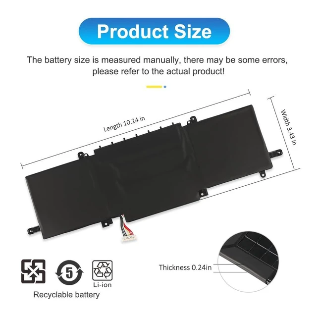 Alt view image 3 of 5 - ETESBAY C31N1815 0B200-03150000 Battery for ASUS Zenbook 13 UX333F UX333FA UX333FN RX333FN BX333FN Series 11.55V 50Wh